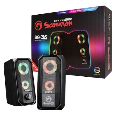 Marvo Scorpion SG-265 Black with RGB LED Stereo Gaming Speakers image 1