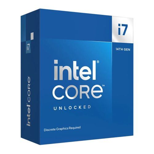 Intel Core i7-14700KF CPU, 1700, 3.4 GHz (5.6 Turbo), 20-Core, 125W (253W Turbo), 10nm, 33MB Cache, Overclockable, Raptor Lake Refresh, No Graphics, NO HEATSINK/FAN image 1